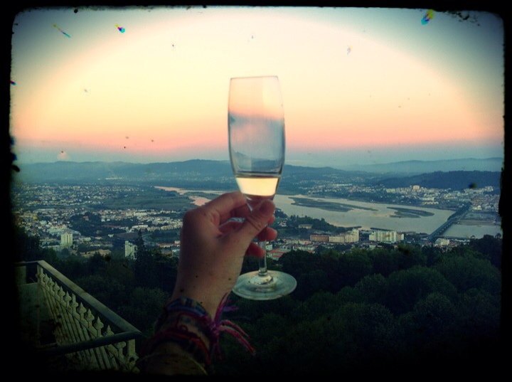 Portugal port glass at sunset