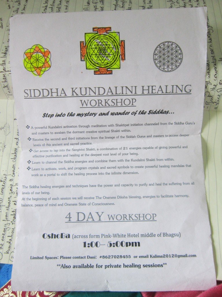 dharamkot bhagsu dharamsala mcleod ganj India healing crystal chakra workshop