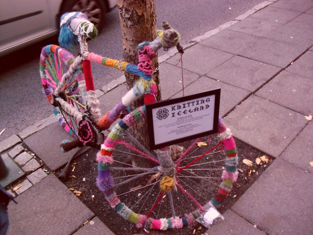 Reykjavik Iceland bicycle knitting 