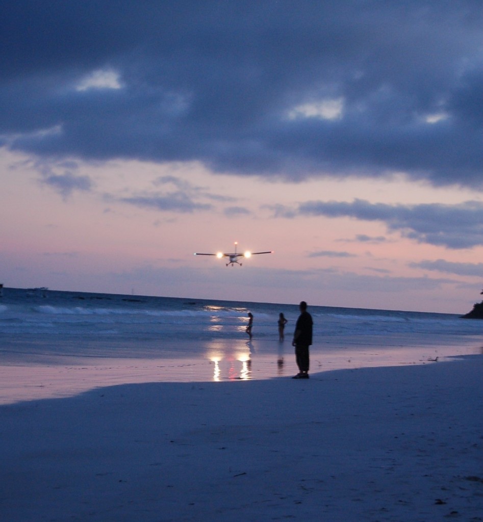 Diani beach Kenya plane sea sunset